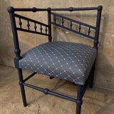 Antique corner armchair, midnight blue
