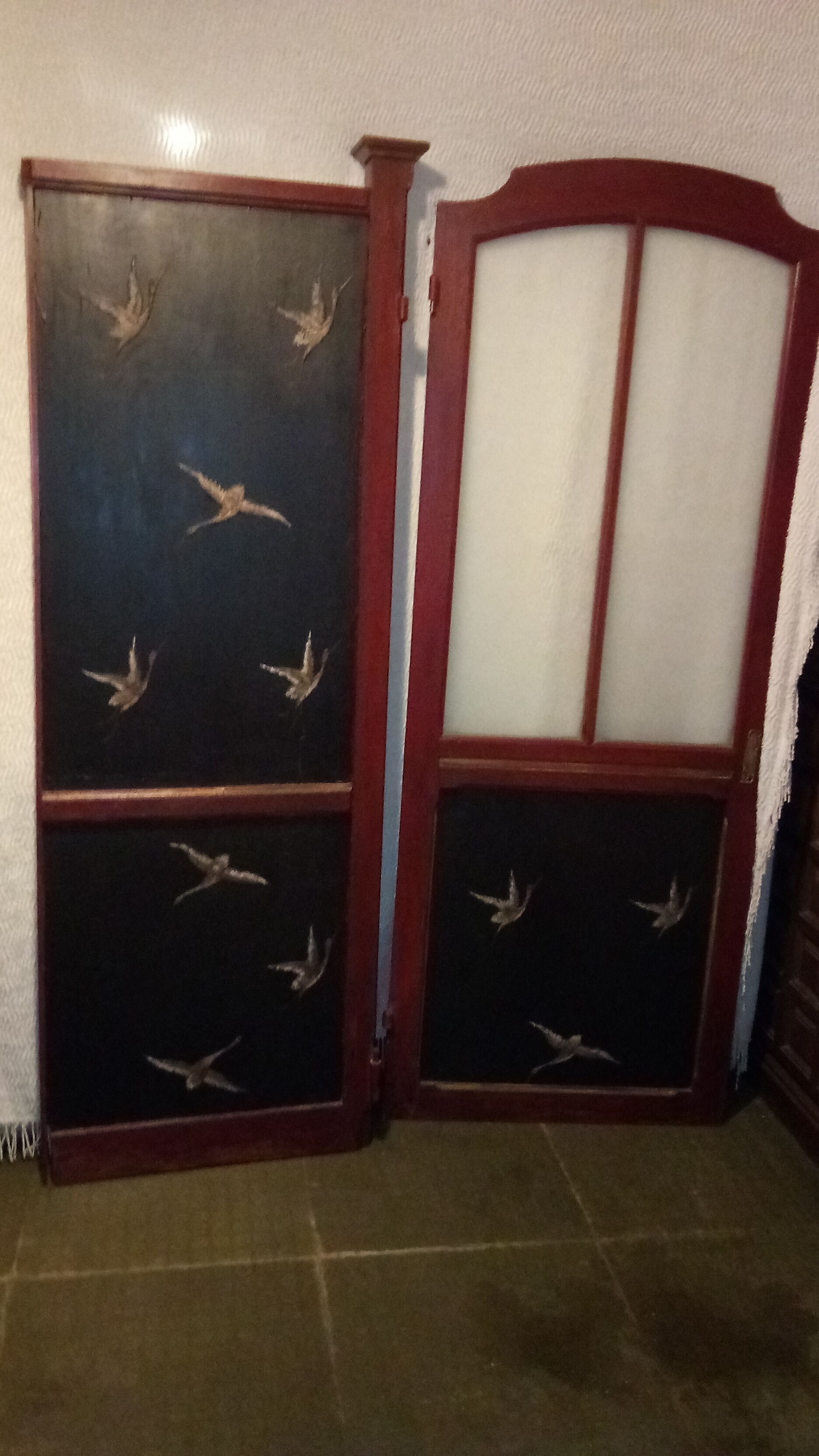 art nouveau smoking cabinet door set