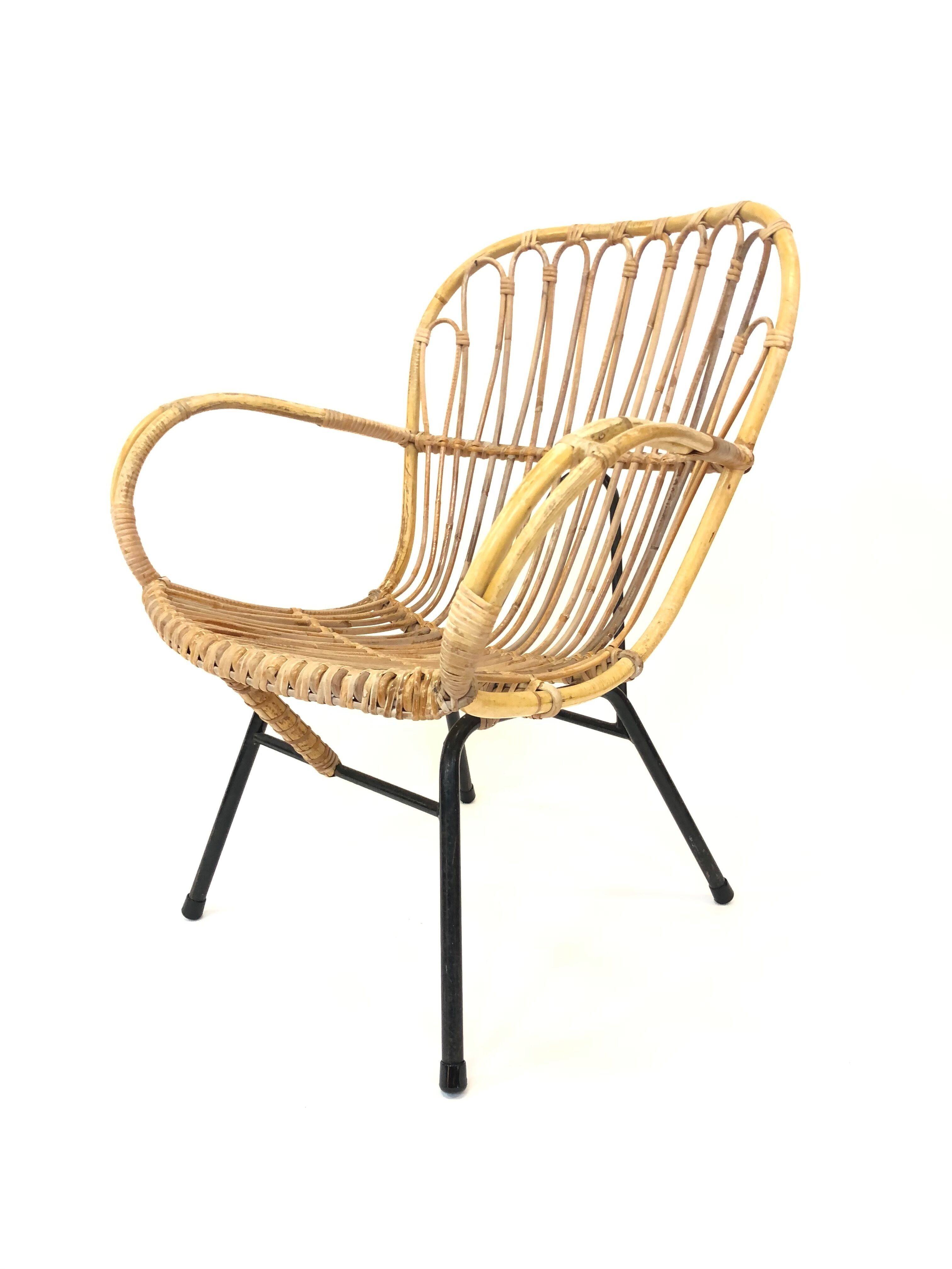 Rattan chair by Rohe Noordwolde, 1960