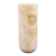 Cylindrical marble vase with fossil motif