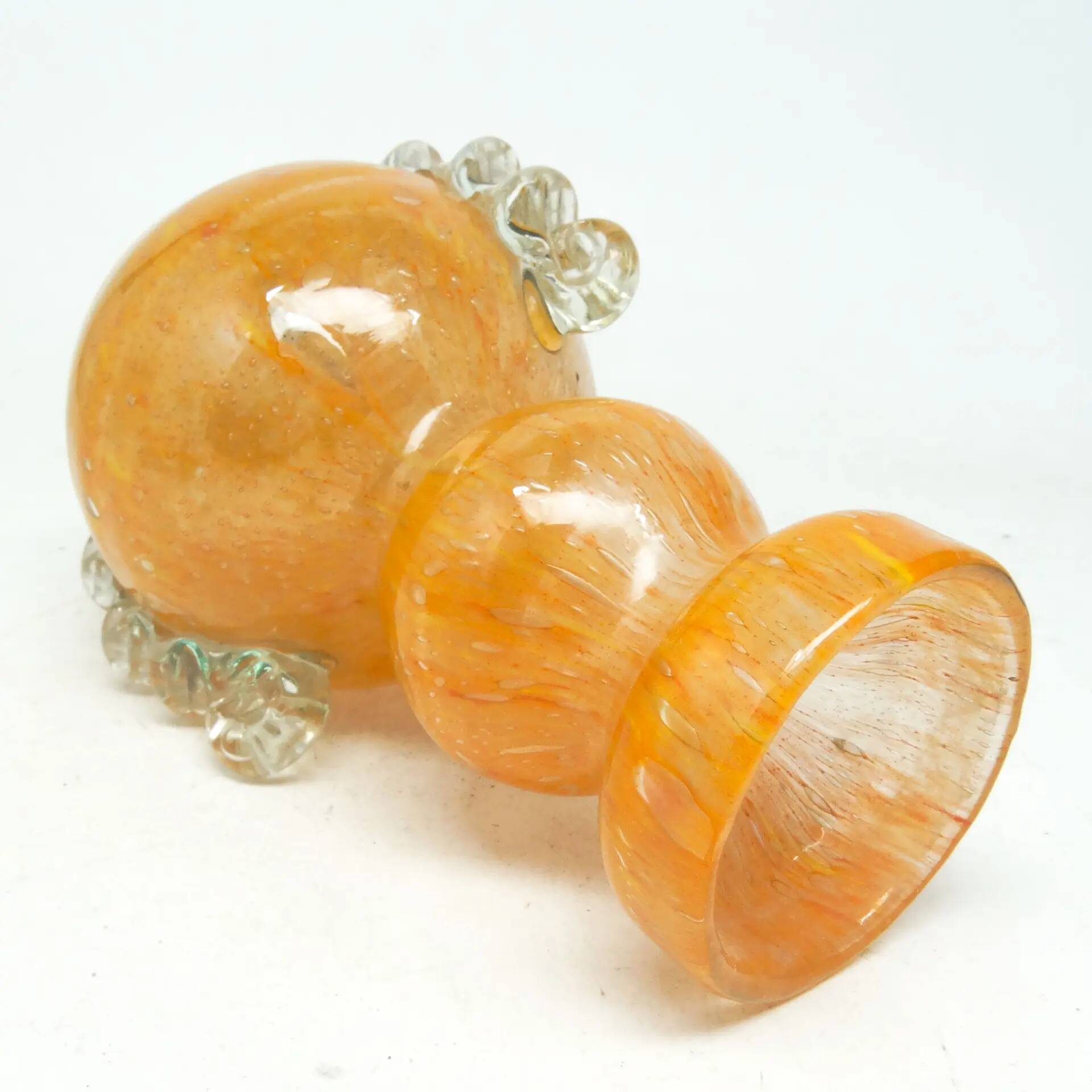 Postmodernism vase, orange glass, Łysa Góra Glassworks, Poland, 1970s