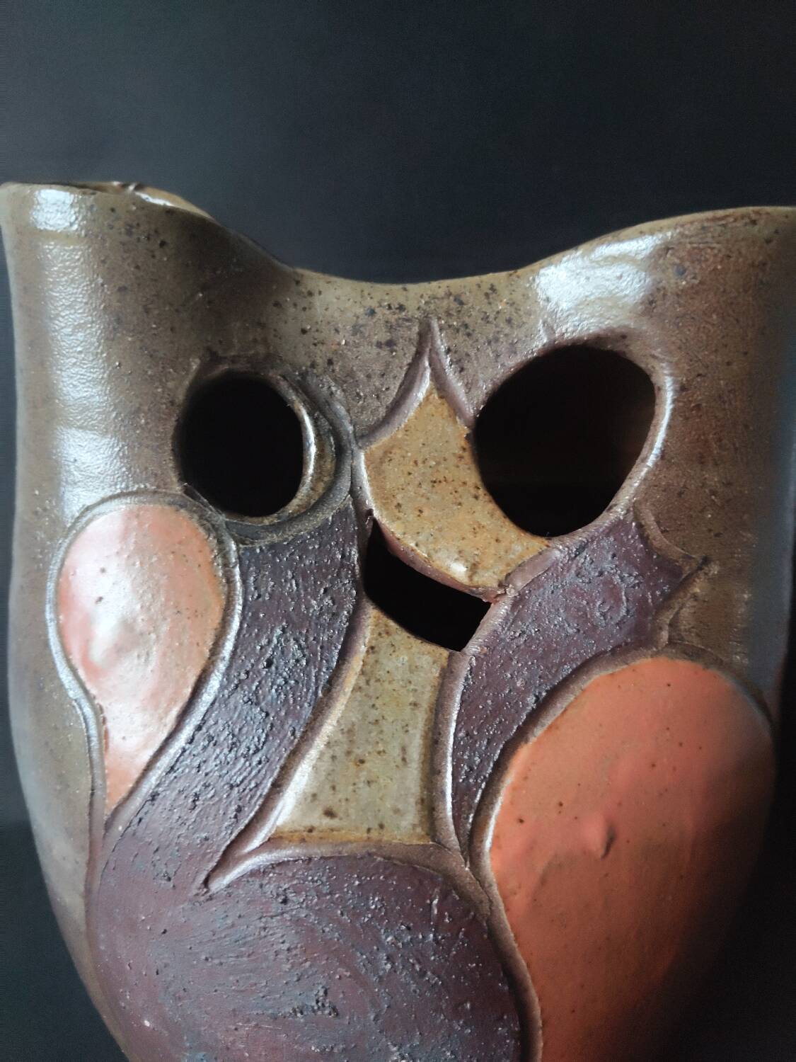 Vintage 1970s art ceramic owl – In the style of Georges Martin