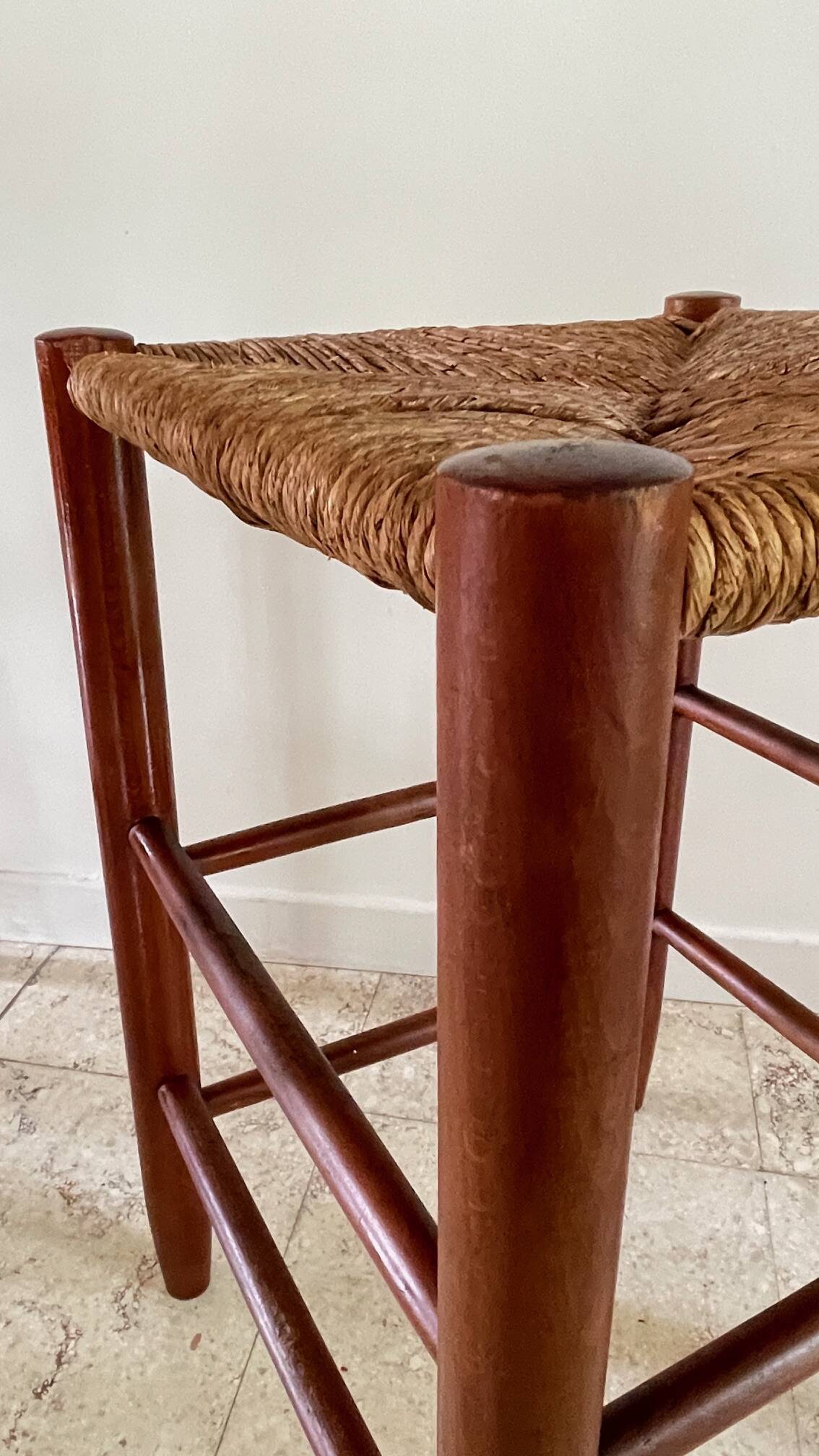 TABOURET Paille VINTAGE