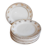 Huit assiettes à dessert Villeroy & Boch décor or