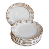 Huit assiettes à dessert Villeroy & Boch décor or