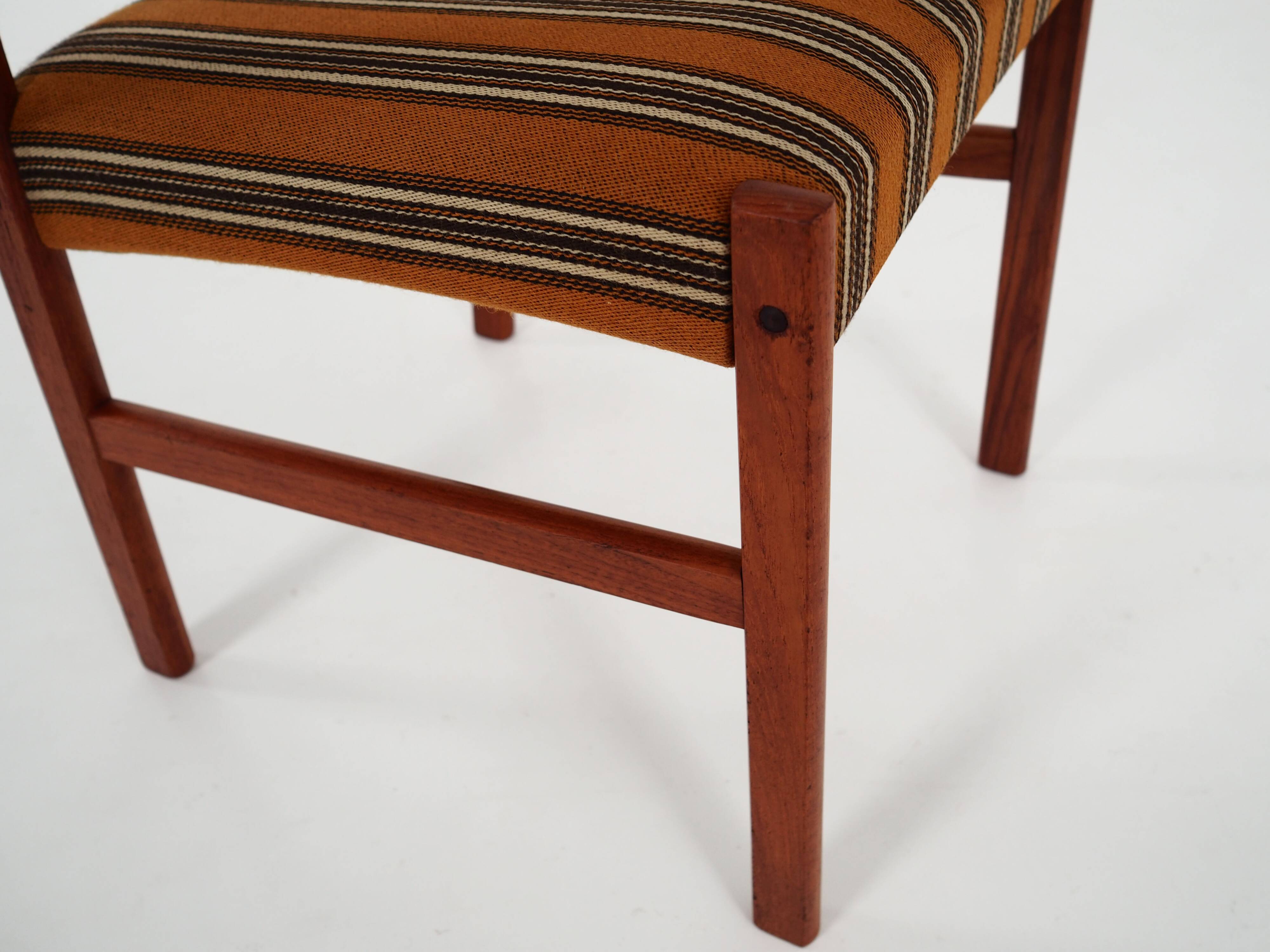 Set of six teak chairs, Danish design, 1970s, production: Denmark