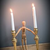 Duo of gilded carved candlesticks