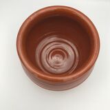 Matt and glazed round earthenware pot