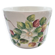 Cache pot décor floral en barbotine