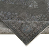 Handwoven oriental overdyed 206 cm x 327 cm grey wool carpet