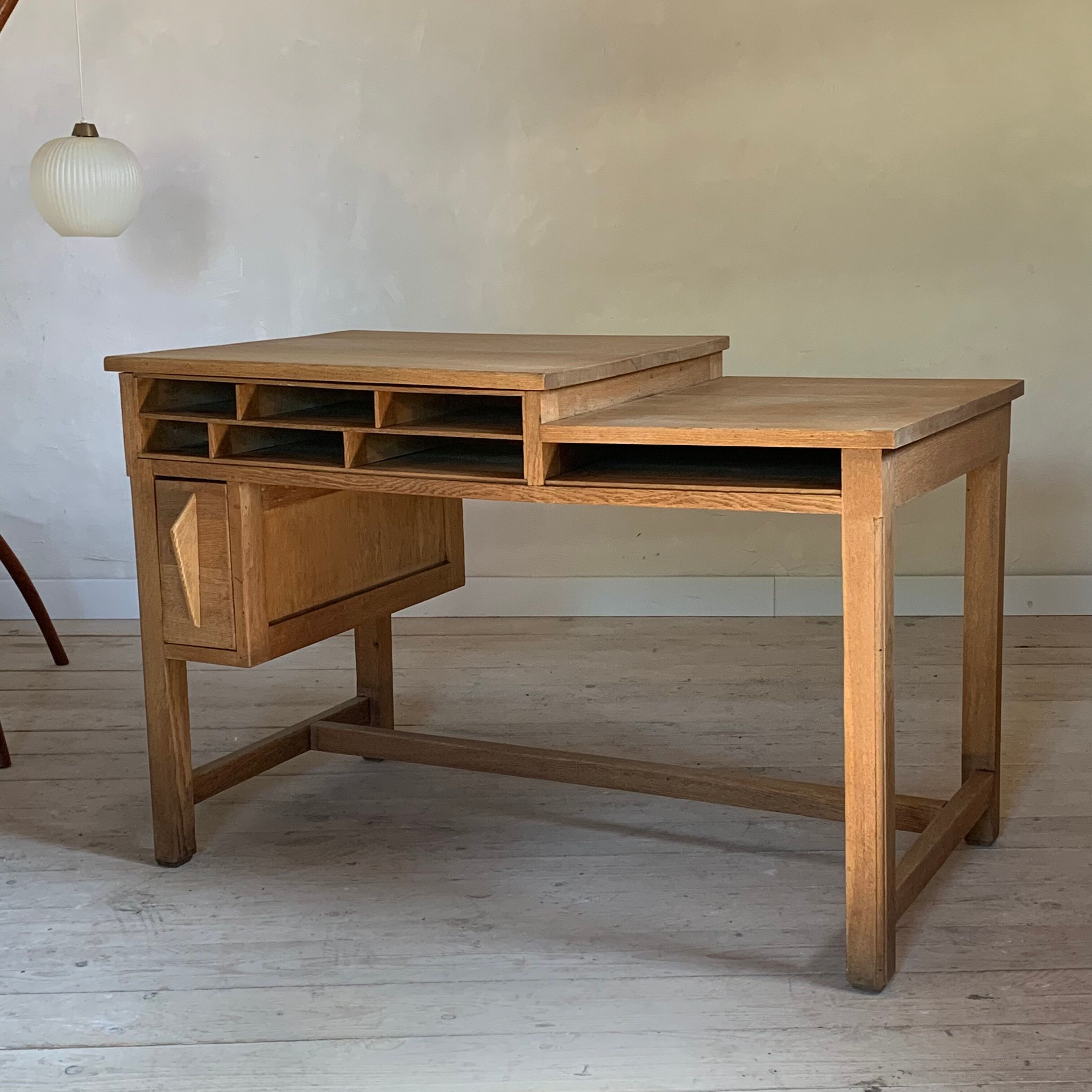 Vintage solid oak craft desk