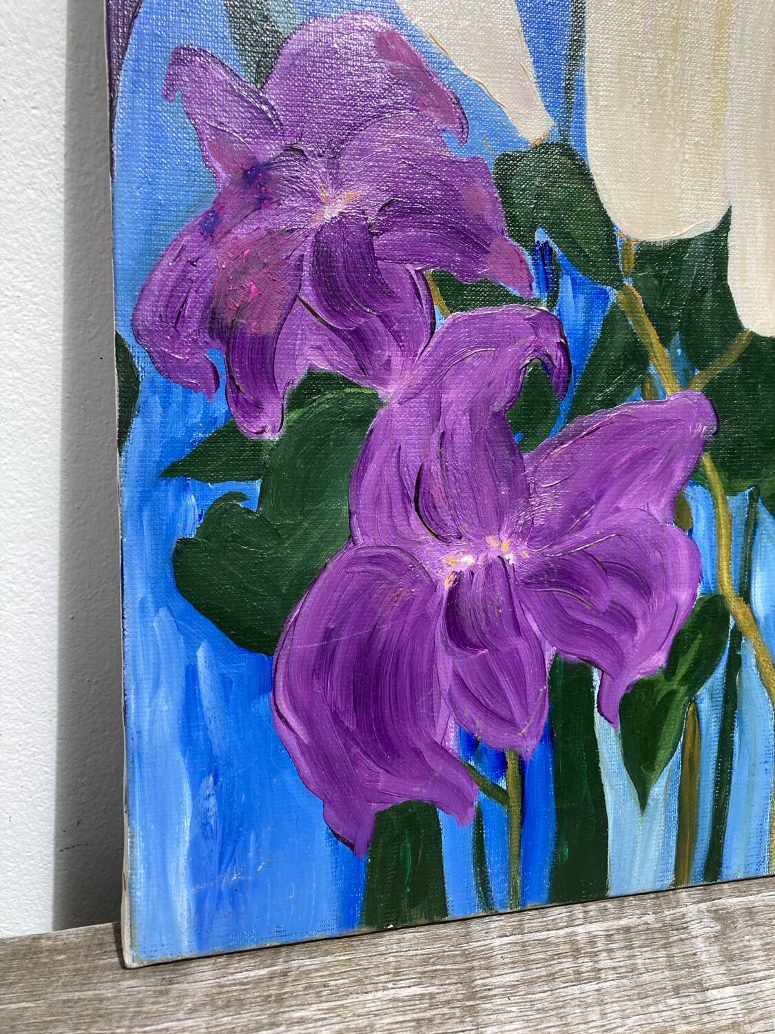 Painting, oil on canvas flowers