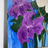 Painting, oil on canvas flowers