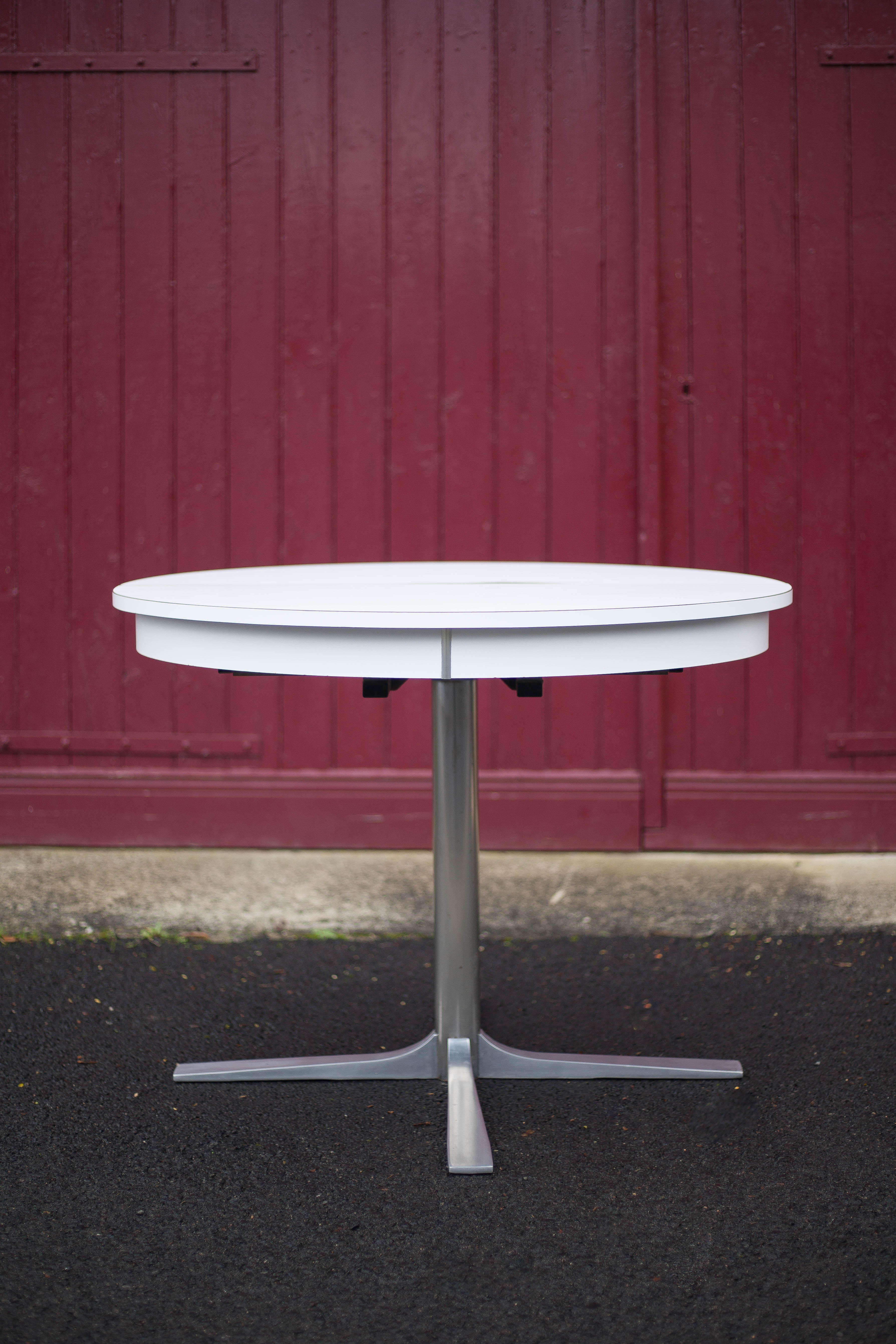 Round table formica white vintage 60/70