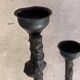 Brutalist iron candle holder