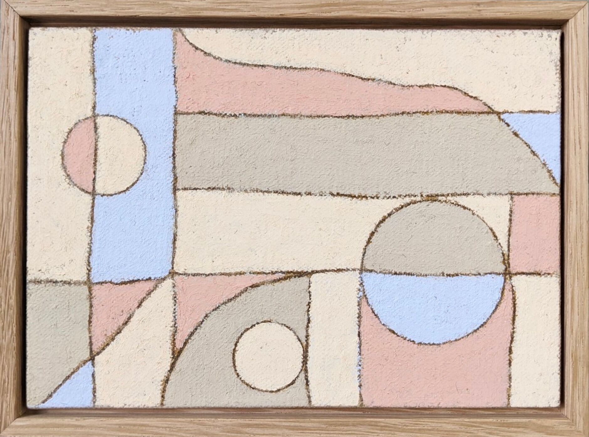 Peinture à l’huile abstraite contemporaine « Pink District » de l’artiste britannique Lloyd Durling, encadrée