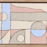 Peinture à l’huile abstraite contemporaine « Pink District » de l’artiste britannique Lloyd Durling, encadrée