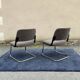Paire de fauteuils chauffeuses Eurosit tweed gris 1970