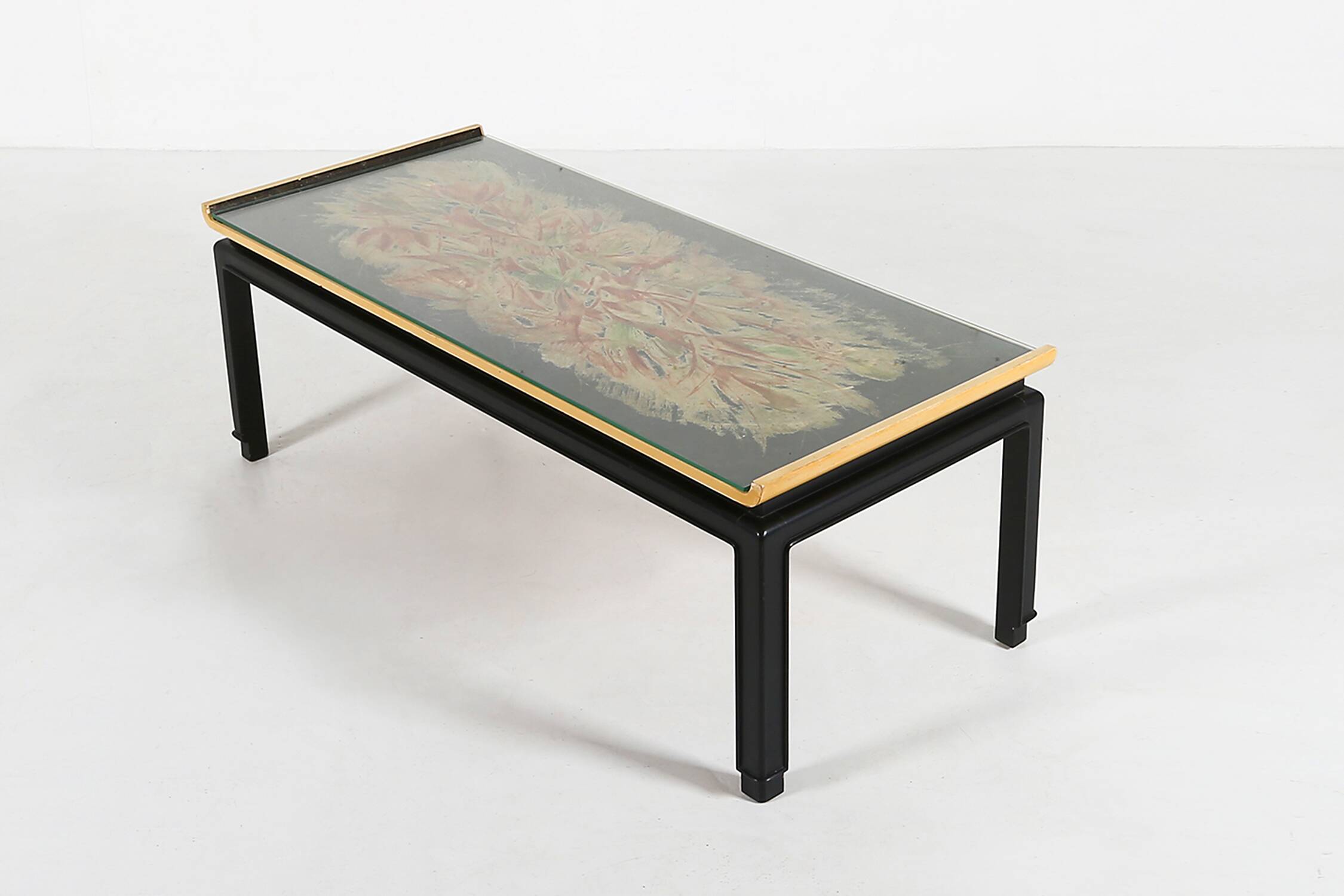 Rare painted coffee table by De Coene Frères, Belgium 1950s