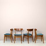 Vintage Danish chairs with upholstered seat