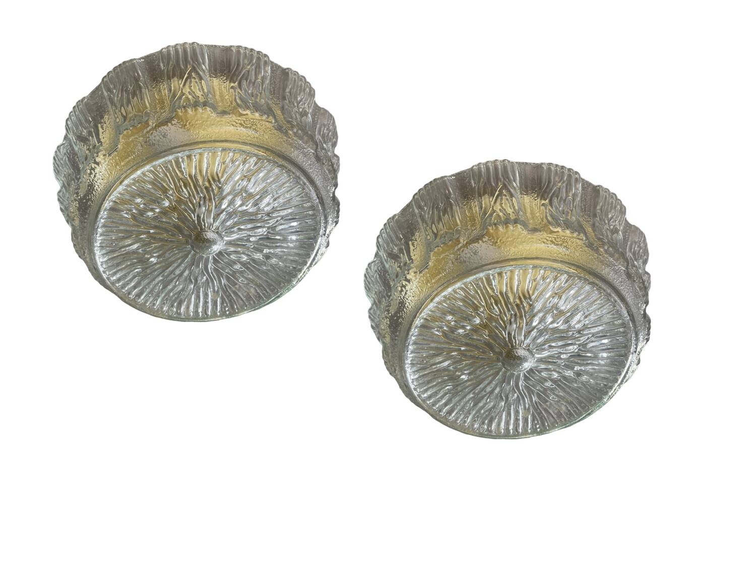 Murano Glass Flushmounts Set of 2 1970’s