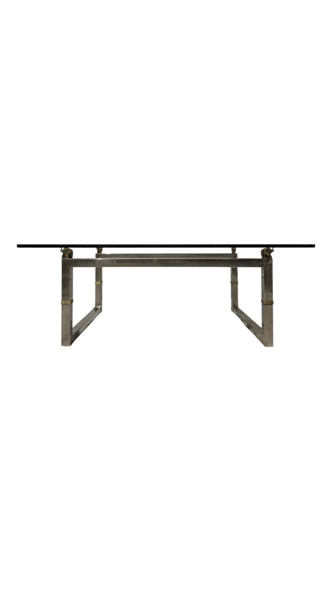 Table basse en verre éléphant Biri T29 de Peter Ghyczy, rare, 120x90 cm.