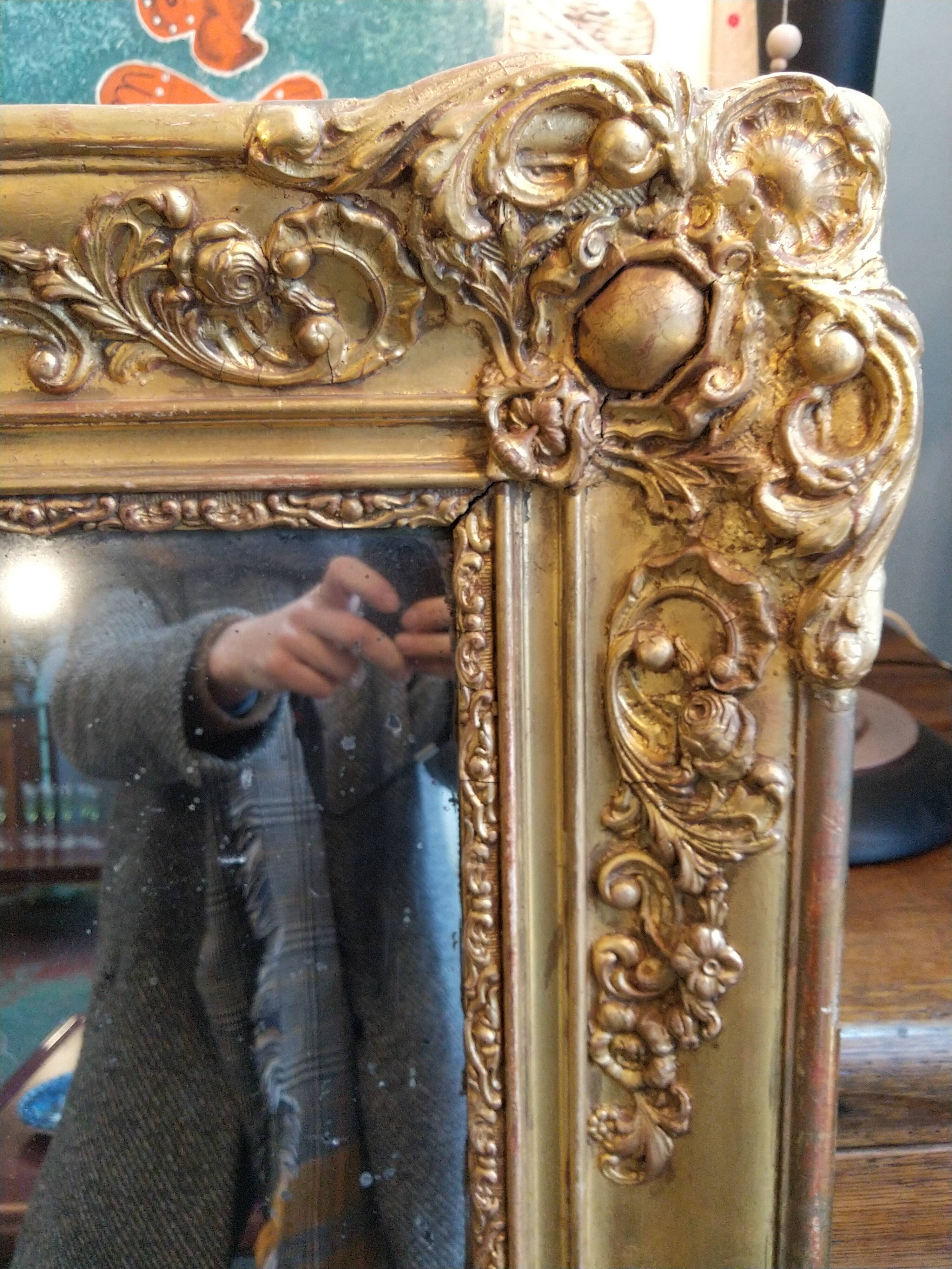 Golden mirror 144x90cm