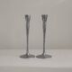 Pair of aluminium candle holders