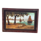 Marine painting, fixed on glass, signed P. Alix, art deco, old