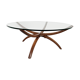 Table basse scandinave en bois et verre , années 60