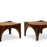 Paire de bouts de canapé ou tables basses en palissandre. Années 1970