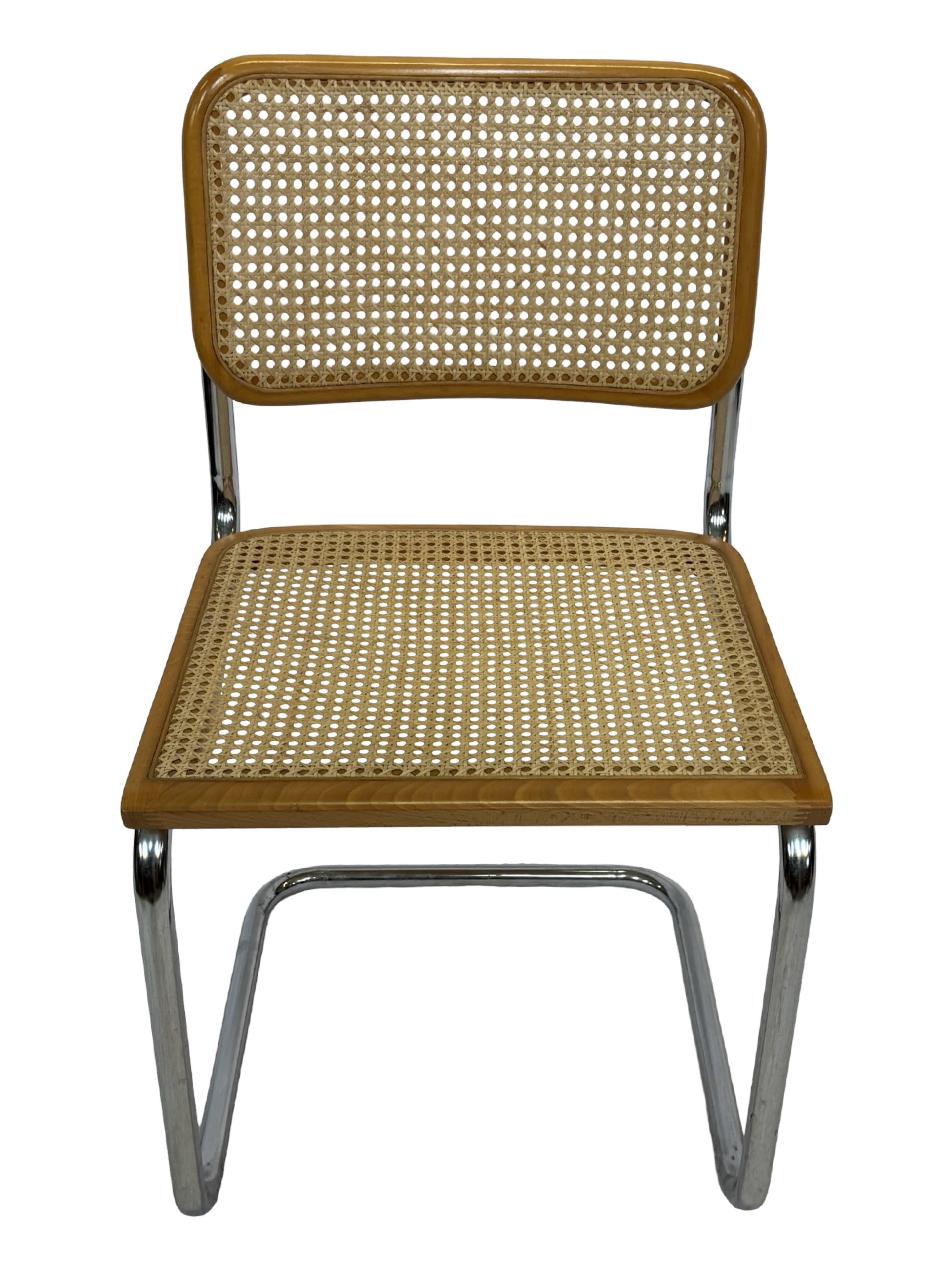 Set of 4 chairs Cesca B32 designed by Marcel Breuer design made in Italy