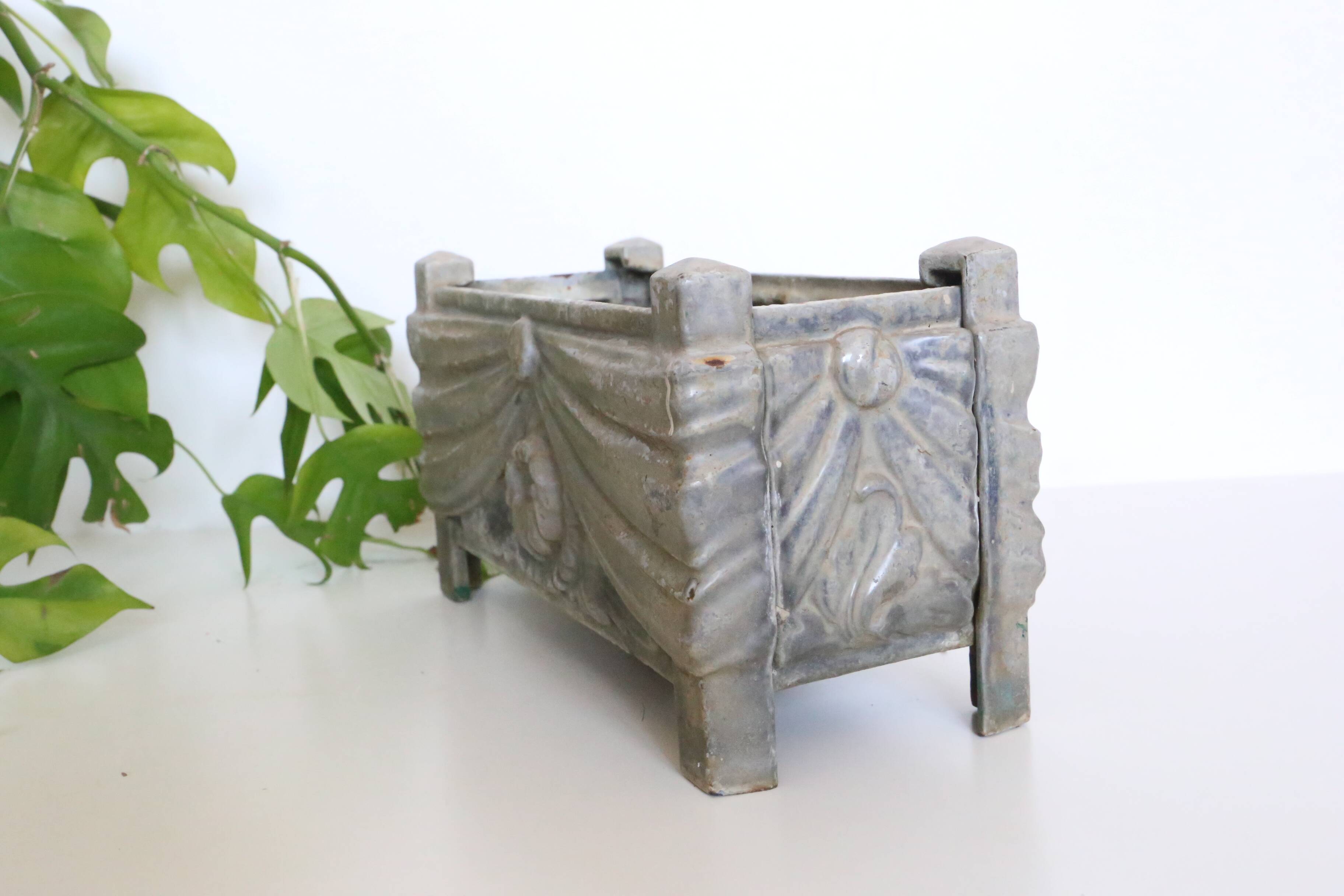 Art deco cast iron planter