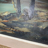 Painting of painted boat Le Mennec