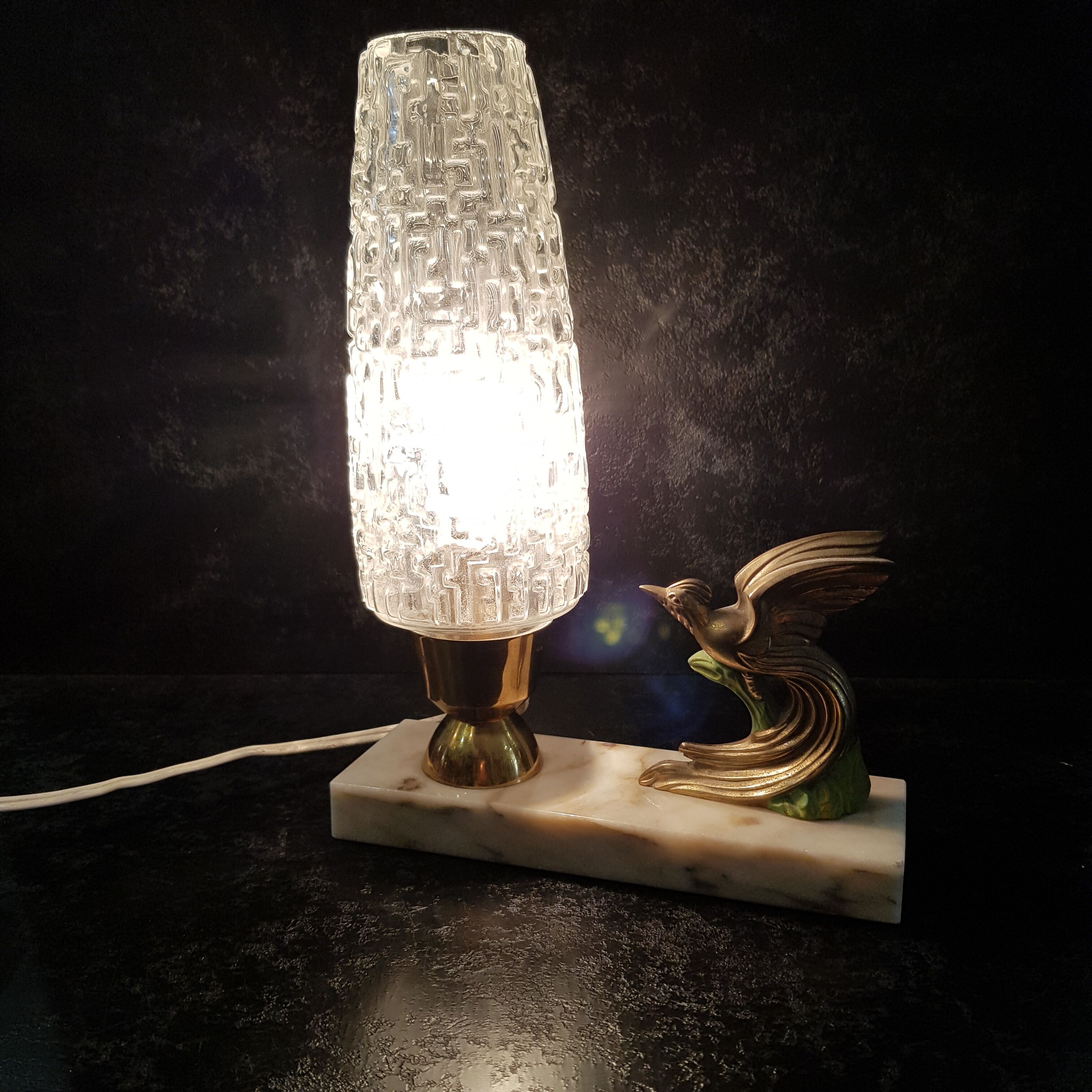 Bird art deco lamp