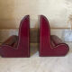 Pair of Italian leather bookends from the 60s