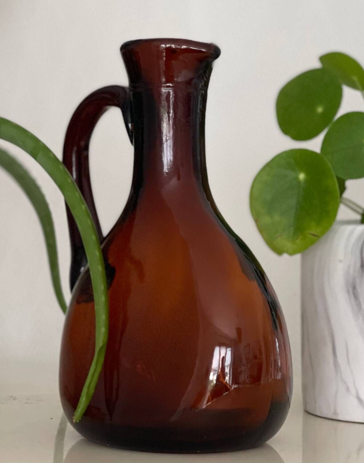 Amber Glass Pitcher