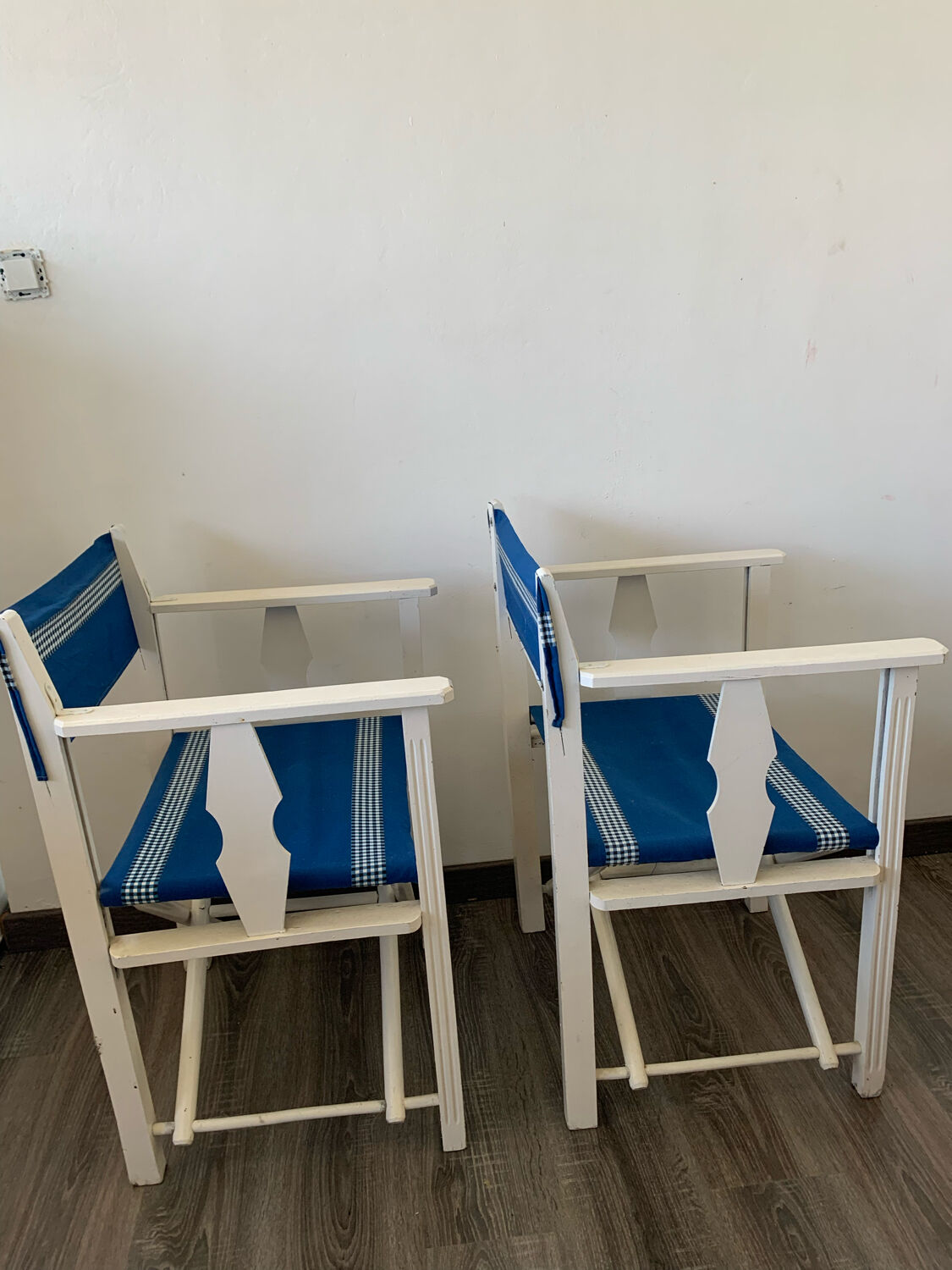 Pair of blue beach chairs