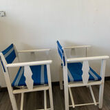 Pair of blue beach chairs