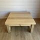 Large antique coffee table in sandblasted solid oak - Rustic chic style