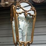 Bronze lantern of Louis XVI style working order - engraved glasses