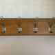 Wall coat rack in thick wood 4 hooks
