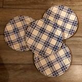 Ensemble de 4 assiettes à dessert "torchon bleu"