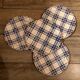 Set of four "blue tea towel" dessert plates
