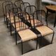 Set of 8 chairs in tubular metal