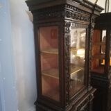 Pair of 19th century dark walnut display cases