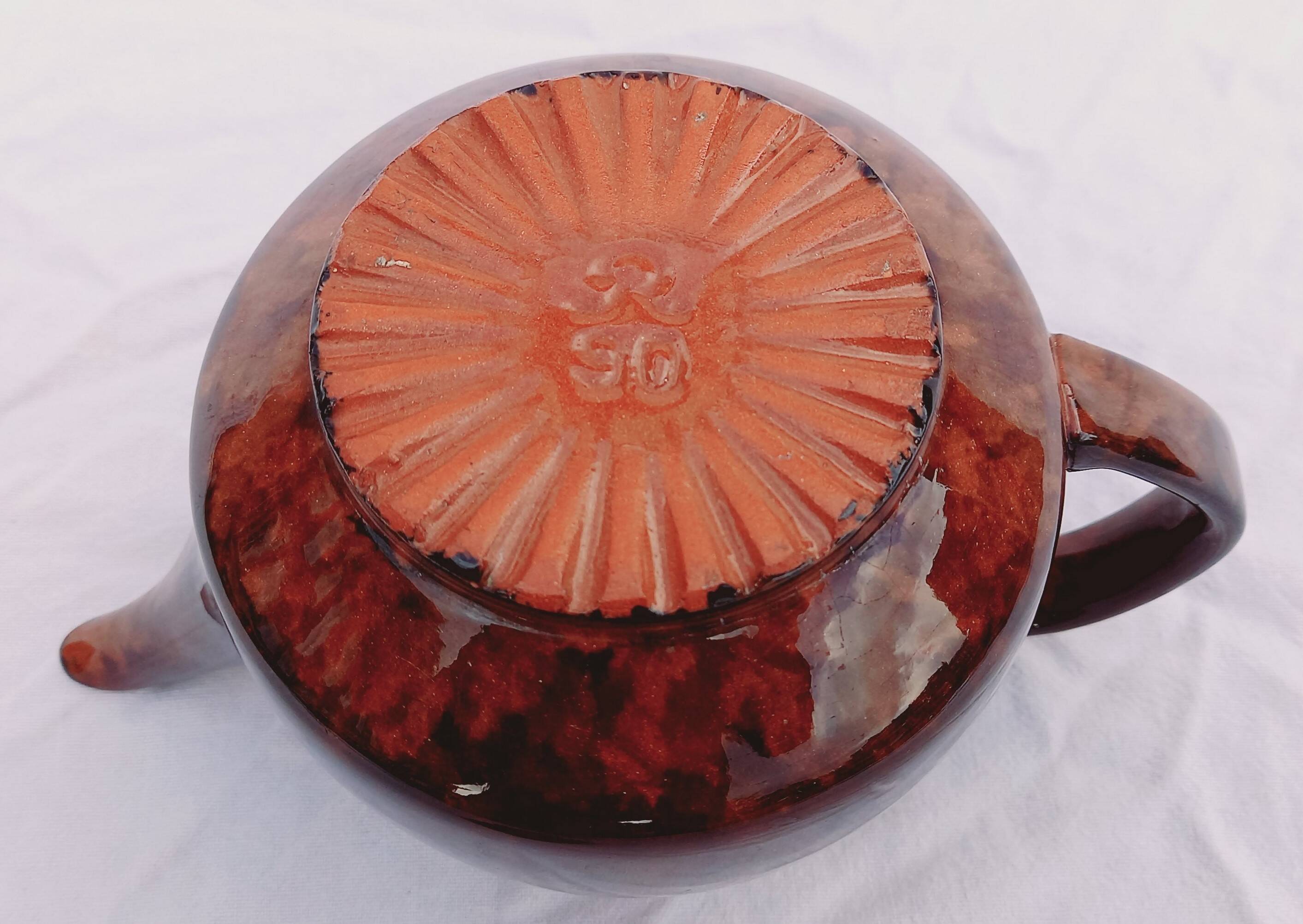 Vintage glazed stoneware teapot