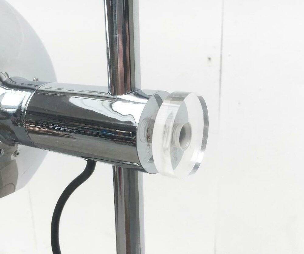 Chrome metal arc floor lamp Space Age mid-century by Cosack, 1960s