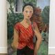 Portrait of a woman, Oil on canvas, Th. Lantz