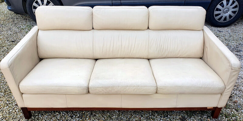 Canape ekornes scandinavian design white leather